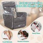 PAMASE 1.5mm Thickened Plastic Armchair/Recliner Cover - Heavy Duty Clear Vinyl Living Room Chairs Slipcover to Prevent Dogs Cats Pets Scratching, Waterproof Dustproof