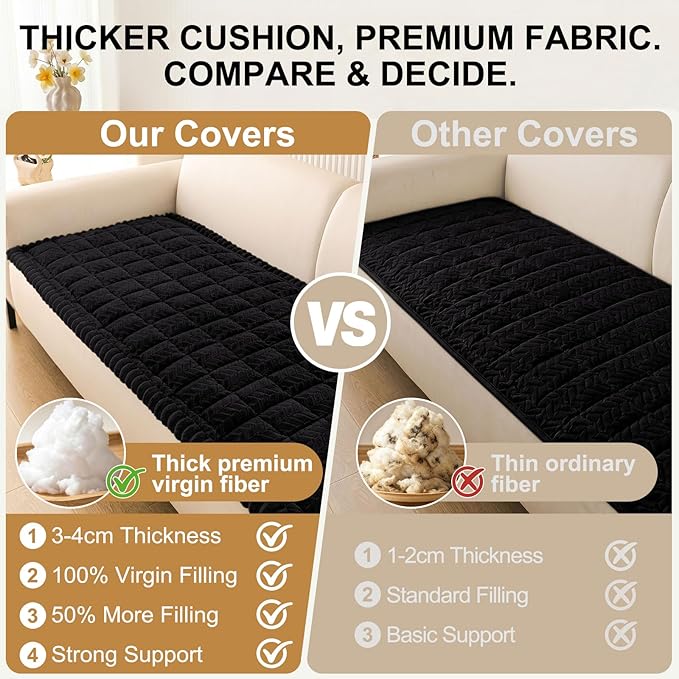 Smiry Couch Cover for Dogs, Non Slip Fuzzy Pet Sofa Covers Washable | Sofa Slipcovers for 3 Cushion Couch, Soft Thick Furniture Protector for Cats Dogs, Against Fur, Dirt, Scratch (35.4"x82.7")