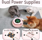 ORSDA Cat Toys 2-in-1 Interactive Cat Toys for Indoor Cats, Automatic Cat Toy Balls, Ambush Feather Kitten Toys with 6pcs Attachments, Dual Power Supplies, Auto On/Off (Upgraded Version)