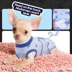 FUAMEY Dog Recovery Suit, Soft Surgical Suit for Dogs Onesie for Surgery | Cone Alternative after Surgery, Abdominal Wound Protector, Anti Lick Suit, Dog Onesie for Surgery Female Male Blue Boat L