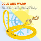 Viper Biothane K9 Working Dog Leash Waterproof Lead for Tracking Training Schutzhund Odor-Proof Long Line with Solid Brass Snap for Puppy Medium and Large Dogs, 20ft Lemon Yellow