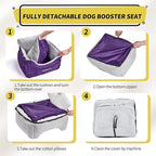 BurgeonNest Dog Car Seat for Small Dogs & Cats Under 25 lbs, Purple