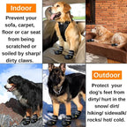 Teamoo Dog Snow Boots for Winter: Durable Waterproof Anti-Slip Dog Booties for Medium Large Size Dogs with Adjustable Reflective Straps - Black Size 6