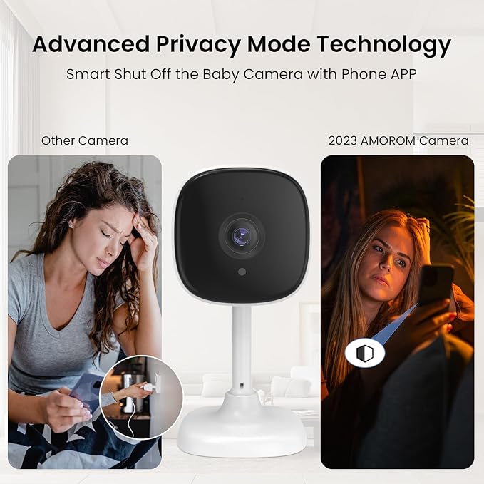 Baby/Kids/Elderly/Dog/Cat Monitoring Camera, Alexa & Google Camera | AI Smart Detection & Alarm, 2-Way Audio, Night Vision, 2.4G WiFi App Control, Cloud & SD Card Storage, 2 Pack