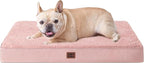 EHEYCIGA Orthopedic Dog Bed Medium with Removable Washable Cover,Pink,30x20 | Egg Crate Foam Support,Durable Oxford fabric,Non-Slip Bottom,Machine Washable,Soft Waterproof Plush Pet Bed Mat For Crate