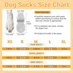 4Pcs Anti Slip Dog Socks to Prevent Licking Paws, Dog Shoes for Hardwood Floors with Grip, Double Sides Dog Boots & Paw Protectors Booties for Small Medium Large Senior Dogs(Beige M)