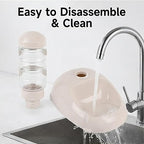 Pet Standing Water Dispenser Feeder, 500ml Dog Water Feeder Bottle Adjustable Raised Pet Food Bowl for Dogs Detachable Bottles Easy Cleaning (Beige)