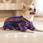 KYEESE Dog Pajamas Velvet Dog Pajamas Small Sized Dogs Soft Dogs Clothes Pjs with Leopard Pattern Stretchy Pet Jammies Coat Comfy Pet Onesie Costume, X-Large