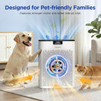 MOOKA Air Purifier for Home Bedroom Large Room 2200 Ft², True HEPA Filter | Washable Pre-Filter, Auto Mode, Quiet Sleep Mode, Air Quality Monitor, Air Cleaner for Pet Dust Smoke Pollen, KJ190H White