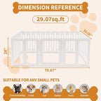 Acrylic Dog Playpen Indoor, Puppy Pens for Small Dogs & Puppies,21 Panels | Easy Assemble, DIY Flexible Shape Dog Pen with Plastic Fence, Pet Exercise Pin for Small Animals, 24''Tall