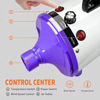 Dog Dryer,High Velocity Professional Dog Grooming Dryer | Adjustable Temperature and Speed with 4 Different Nozzles