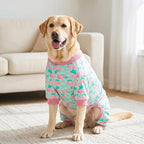 KYEESE Velvet Dog Pajamas Soft Onesie Shirt for Daily Wear, Flamingo | 4-Way Stretch, Lightweight & Breathable, Reduces Shedding, Gentle on Sensitive Skin, Recovery Support, Easy Potty Breaks