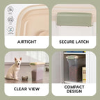 IRIS USA Dog Food Storage Container, Up to 13 lbs, Almond, Made in USA | BPA-Free, Airtight Seal, Best for Cat Food, Bird Seed, Chicken Feed, Pet Toys, Treats, Pellets