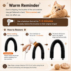 Sadnyy Cat Self Groomer with 2 Arch Grooming Brushes and Scratcher Pad, for Cat Back and Face Scratcher Massager with 2 Plush Balls, Pet Rubbing Post for Indoor Outdoor Kitten Small Dog