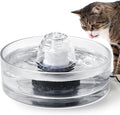 All Glass Cat Water Fountain, 90OZ/2.7LGravity Pet Water Dispenser Automatic Dog Drinking Fountains Water Bowl with Replacement Filter, Foam Filter and Ultra-Quiet Pump