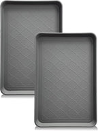 PetLike Boot Tray for Entryway Indoor, Pet Food Mat, 23 x 15.5 inch 2 Packs, Waterproof Rubber Shoe Tray for Indoor and Outdoor, Multi-Purpose Trays for Boots, Shoes, Pets, Garden