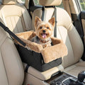 VavoPaw Center Console Dog Car Seat for Small Dogs&Cats Under 12 LBS | Puppy Car Seats with Non-Slip&Strong Support,Anti-Collapse Portable Pet Bed for Puppies with Soft Cushion Safety Belt,Brown