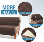 H.VERSAILTEX 100% Waterproof Futon Cover Reversible Sofa Bed Cover Armless Sofa Covers Washable Soft Sturdy Furniture Protector with Adjustable Elastic Strap Anti-Slip, Brown/Beige