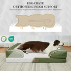 Comfort Expression Orthopedic Dog Bed for Medium Size Dog with Bolster | Waterproof Dog Couch Bed with Washable Cover & Non-Slip Bottom, Supportive Egg Crate Foam Medium Pet Bed, 30x20 Inch