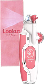 Walkinnwith LOOKUT Premium Dog Nail Clippers with Guide Light [Made in Korea] Safe Cat Nail Clippers – Easy Cat Claw Trimmer and Nail Trapper for Smaller Pets Under 40 lbs – Pink Edition