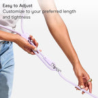 Wild One Hands-Free Adjustable Rope Dog Leash, Standard: 4' to 8.5' Long, .5" Wide, Adjustable for Crossbody, Waist & Handheld, Moonstone