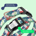 Airtag Dog Collar,with Waterproof airtag Holder，Original Stylish Cute Pattern Design.QR Code ID Buckle，Comfortable Soft Cotton for Small Medium Large Dogs
