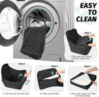 Lealchum Dog Car Seat for Medium Dogs Up to 40lbs,Fully Detachable and Washable,Memory Foam Covered Soft Fabric,Easy to Install with Adjustable Straps,Anti-Slip Base,Two Side Pockets(Black,Medium)