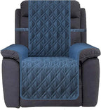 Ameritex Waterproof Nonslip Recliner Cover Stay in Place, Dog Chair Cover Furniture Protector, Ideal Recliner Slipcovers for Pets and Kids (Blue, 23")