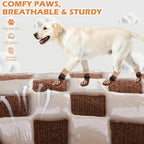 EXPAWLORER Dog Socks to Prevent Licking Paws with Grippers for Hot Pavement | For Hardwood Floors Anti Slip, Reflective Dog Boots & Paw Protectors Shoes Booties with for Senior Small Medium Large Dogs L