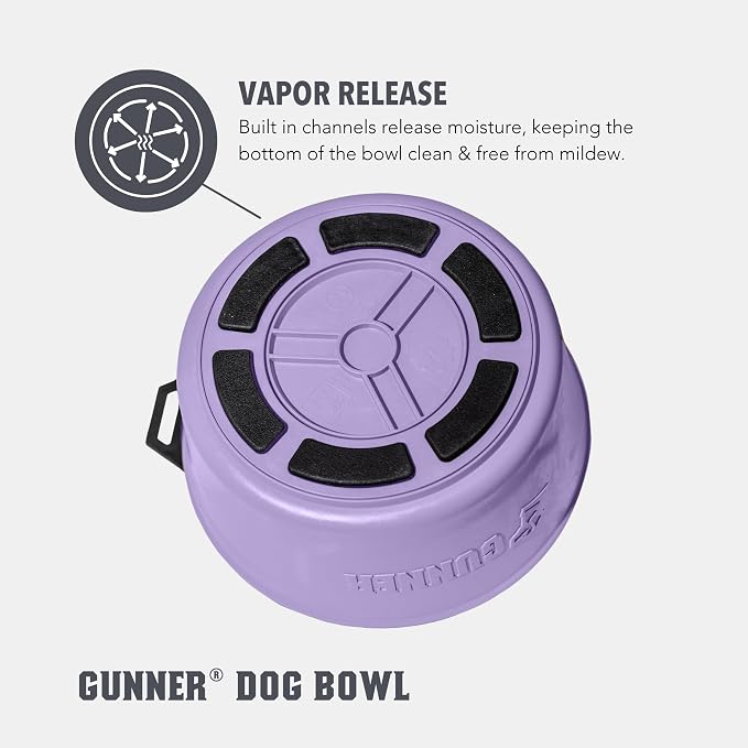Dog Bowl with Spill-Proof Travel Lid, Lavender, 7-Cup Travel Bowl | Lavender 7-Cup Dog Bowl, Spill-Proof Travel Lid, BPA-Free, Rust-Proof, Shock-Resistant, Stackable and Dishwasher Safe