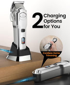 oneisall Professional Dog Grooming Clippers for Thick Hair | 4 Metal Combs,Stainless Steel Blades,Rechargeable Cordless,Low Noise,4H Runtime,IPX7 Waterproof,LED Display,676PRO