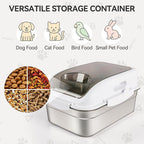 ALL FOR PAWS 304 Stainless Steel Dog Food Storage Container, Airtight Mouse Proof Storage Bin with Lid and Scoop, Pet Food Storage Container for Dog, Cat & Bird Seed, Up to 11 Lbs, Keep Food Fresh