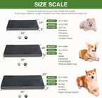 Waterproof Small Dog Bed Crate Pad 24", Washable Orthopedic Puppy Cat Mat | Outdoor Pet Bed Foam, Reversible Faux Leather & Flannel, Durable Removable Cover, Anti-Slip Kennel Pad 23"x17" Dark Gray