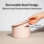 Hello Bowl Elevated Ceramic Cat Bowl with Stand, Raised Whisker-Friendly Feeding Bowl for Cats & Small Dogs, Patented Design, Made in Korea (Pink, Round Only/Wet)