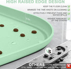SMILOOL Silicone Pet Food Mat with Raised Edge for Food and Water Bowl, Dog Feeding Mats, Cat Food Trays for Floor Waterproof, Rubber Tray for Dogs and Cats, 19 x 12 x 0.7 Mint Green