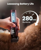 oneisall Professional Dog Clippers for Grooming Thick Hair, 9000RPM 5 Speed | 5 in 1 DLC Blade, 280min Cordless, Low Noise Dog Grooming Kit with 8 Metal Combs Carring Case for Dogs Cats Pet