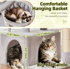Taoqimiao 32.2in Cat Tree with Toy, Small Cat Tower for Indoor Cats, MS043W | Easy assembly, Sturdy, Multi Level, Easy Clean, Cozy Condo, Perches, Baskets, Suitable for Kittens and Adult Cats