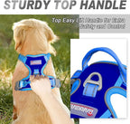 BARKBAY No Pull Dog Harness Front Clip Heavy Duty Reflective Easy Control Handle for Large Dog Walking(Sapphire Blue & Blue,M)