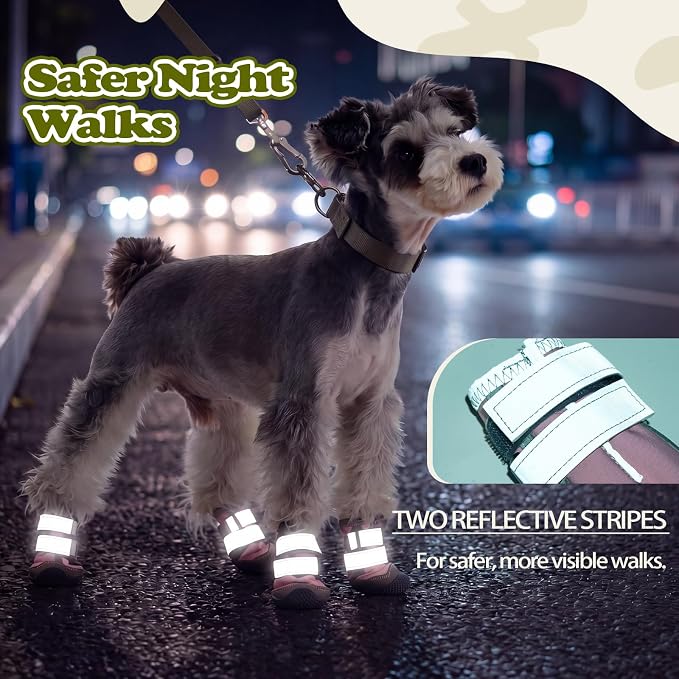 Pezluxe Dog Shoes for Small Dogs, Breathable Dog Boots for Hot Pavement | Anti-Slip Dog Booties for Hardwood Floors,Waterproof Paw Protectors for Dogs Summer Walking Hiking Winter Snow Outdoor,Pink,2