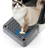 Litter Box Step, Cat Ramp Step Catcher with Filter Function, Grey | Litter Box Ramp for Kittens & Old Cats, Washable, Anti-Tracking, Non-Slip Litter Catcher, Easy to Clean