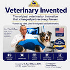 Surgi Snuggly Dog Surgery Recovery Suit - Dog Onesie for Post Surgery Recovery, Female Spay & Male Neuter - Surgical Suit for Dogs, E-Collar Cone Alternative, Double Blue - Medium - 14" - 17" (EC)