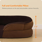 Dwanton Orthopedic Dog Bed for Extra Extra Large Dogs with Gel Memory Foam, Waterproof Dog Sofa, Washable Pet Bed with Four Sided Bolster Cushion, Removable Cover & Non-Slip Bottom, 48", Brown