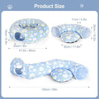 Cat Tunnel Bed, Foldable Cat Donut Tunnel with Removable Cushion, Toy Ball & Social Windows, Stress Relief Fun, Round Pet Play Tunnel for Indoor Cats, Kittens and Small Pets (3D Cloud Pattern)