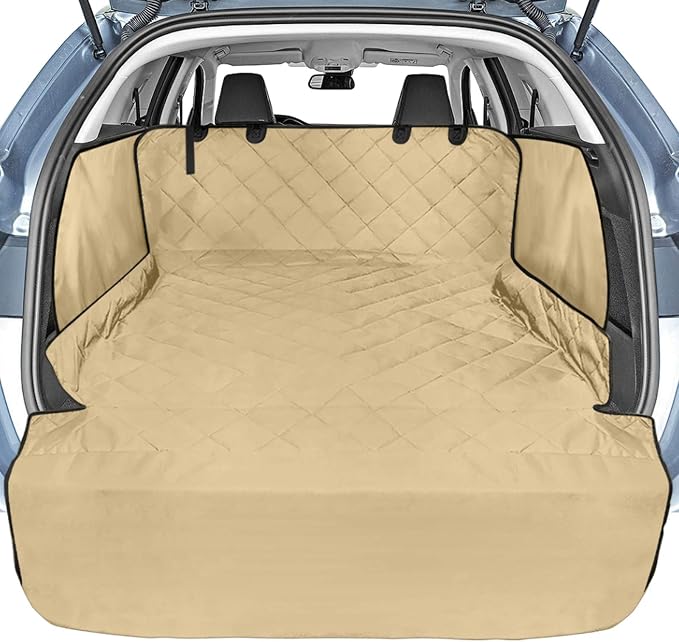 Veckle SUV Cargo Liner for Dogs - Trunk Cover with Bumper Flap Protector | Waterproof Pet Cargo Cover with Side Flaps, Dog Car Seat Cover with Non-Slip Trunk Mat, Prevents Scratches Pet Hair Mud Dirt
