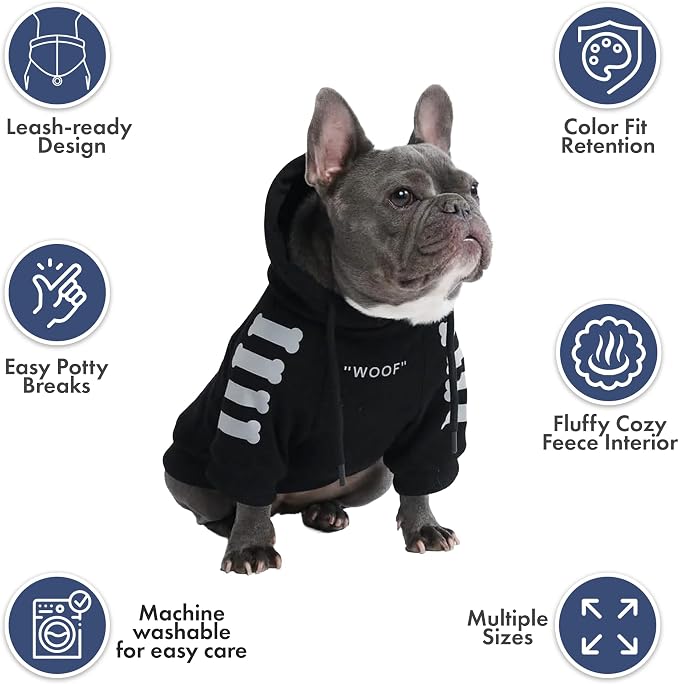 Spark Paws Dog Hoodie – Premium Dog Sweater for Small, Medium, and Large Dogs | Warm Outfits for French Bulldogs, Pitbull, Puppy, Winter Jacket Alternative - Woof - 5XL