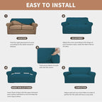 Easy-Going 100% Waterproof Chair Couch Cover, Stretch Jacquard Sofa Cover | Dual Waterproof Sofa Slipcover, Leakproof Furniture Protector for Kids, Pets, Dog and Cat (Chair, Peacock Blue)
