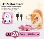 Interactive Cat Toys for Indoor Cats – Auto Moving Alligator with 360° Random Movement & Tail Wagging, Rechargeable Cat Exercise Toy with Catnip, Self-Play Fun for Bored Adult Cats-Pink