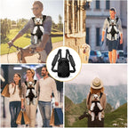 YUDODO Pet Dog Carrier Backpack Adjustable Front Carrier for Small Dog Cat | Legs Out Design, Easy-Fit Travel Backpack, Hiking and Walking, Durable Comfortable, Perfect for Outdoor, Black, L