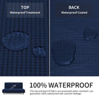 Easy-Going 100% Waterproof Futon Cover, Stretch Futon Slipcover Medium | Dual Waterproof Armless Futon Couch Cover, Leakproof Sofa Bed Furniture Protector for Kids Pets Dog Cat, Navy