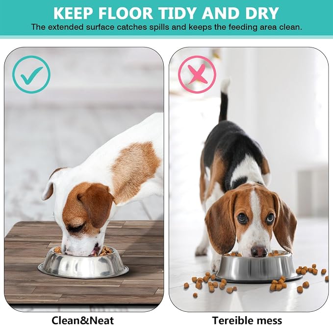 Pet Feeding Mat for Floors Waterproof Dog Mat for Food and Water Absorbent Quick Dry Non Slip mat for Cat Bowls